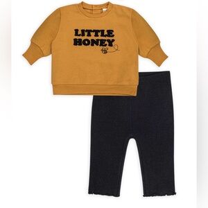 3/$30 Girls Size 4T Little Honey Bee Petit Lem Fashion Sweatshirt Pants Set